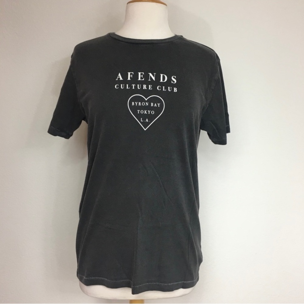 New Afends Stone Black Gray Culture Club Crew Soft Cotton T-Shirt Size 2 Urban